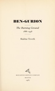 Cover of: Ben-Gurion by Shabtai Teveth