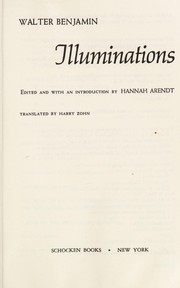 Cover of: Illuminations by Walter Bejamin