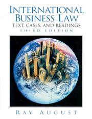 Cover of: International business law by Ray August