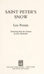 Cover of: Saint Peter's snow by Leo Perutz