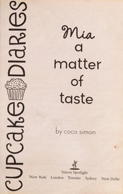 Cover of: Mia, a matter of taste