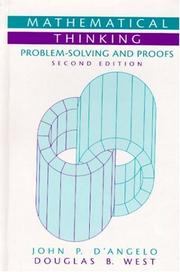 Cover of: Mathematical Thinking by John P. D'Angelo, Douglas B. West