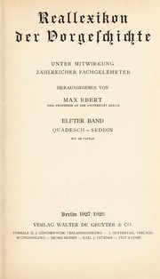 Cover of: Reallexikon der Vorgeschichte: unter Mitwirkung zahlreicher Fachgelehrter