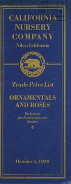 Cover of: Wholesale price list | California Nursery Co