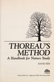 Cover of: Thoreau's method : a handbook for nature study
