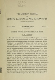Cover of: Source study and the Biblical text by A. T. Olmstead