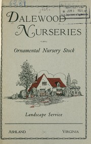 Cover of: Ornamental nursery stock, landscape service | Dalewood Nurseries