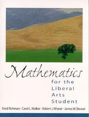 Cover of: Mathematics for the liberal arts student