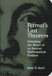 Cover of: Fermat's last theorem by Amir D. Aczel