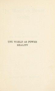 Cover of: The world as power: reality.