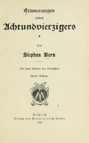 Cover of: Erinnerungen eines achtundvierzigers