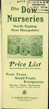 Cover of: Price list superseding all previous issues [of] fruit trees, small fruits, evergreens, shrubs, vines, perennials, hardy varieties for New England