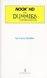 Cover of: NOOK HD for dummies | Corey Sandler