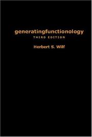 Cover of: Generatingfunctionology by Herbert S. Wilf, Herbert S. Wilf