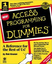 Cover of: Access programming for dummies