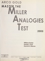 Cover of: Master the Miller analogies test, 2005