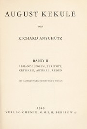 Cover of: August Kekulé by Richard Anschütz