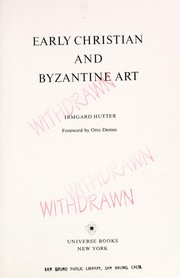 Cover of: Early Christian and Byzantine art.: Foreword by Otto Demus.