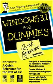Cover of: Windows 3.1 for dummies quick reference by Greg Harvey