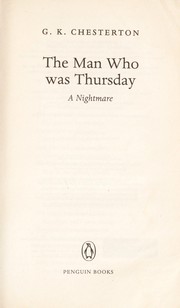 Cover of: The man who was Thursday: a nightmare