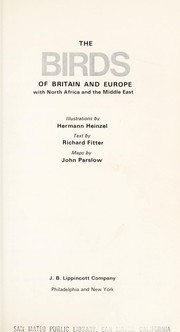 Cover of: The birds of Britain and Europe with North Africa and the Middle East. | Hermann Heinzel