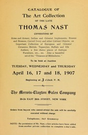 Cover of: Catalogue of the art collection of the late Thomas Nast by Merwin-Clayton