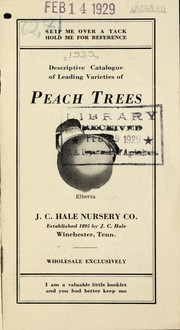 Cover of: Descriptive catalogue of leading varieties of peach trees by J.C. Hale (Firm)
