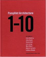 Cover of: Pamphlet architecture 1-10.