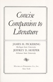 Cover of: Concise companion to literature by James H. Pickering