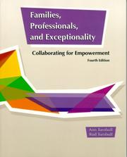 Cover of: Families, Professionals, and Exceptionality by Ann Turnbull, H. Rutherford Turnbull