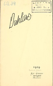 Cover of: Dahlias, 1929 | Kit Garden