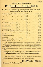 Cover of: Imported seedlings | Lakeview Nurseries (Rochester, N.Y.)
