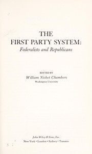Cover of: The first party system: Federalists and Republicans.