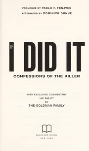Cover of: If I did it: confessions of the killer