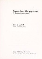 Cover of: Promotion management | John J. Burnett