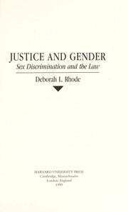 Cover of: Justice and gender: sex discrimination and the law