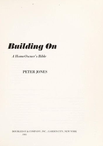 Building on by Jones, Peter