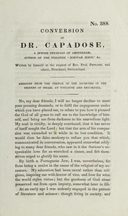 Cover of: Conversion of Dr. Capadose | Abraham Capadose