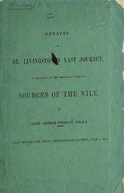 Cover of: Remarks on Dr. Livingstone