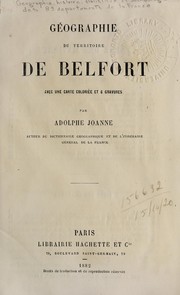 Cover of: Géographie du territoire de Belfort.
