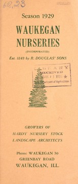Cover of: Waukegan Nurseries, season 1929 | Waukegan Nursery