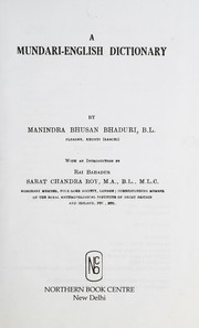 Cover of: A Mundari-English dictionary | Manindra Bhusan Bhaduri