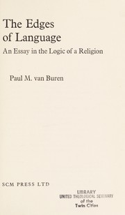 Cover of: The edge of language by Paul Matthews Van Buren