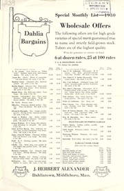Cover of: Dahlia bargains wholesale offers | J. Herbert Alexander (Firm)