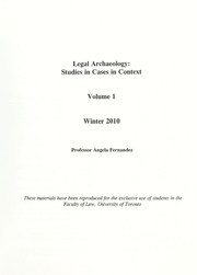 Cover of: Legal archeology: studies in cases in context