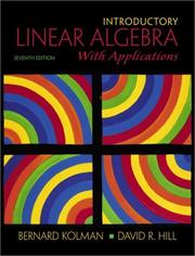 Cover of: Introductory linear algebra with applications. by Bernard Kolman, Bernard Kolman
