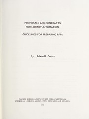 Cover of: Proposals and contracts for library automation by Edwin M. Cortez