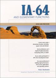 Cover of: IA-64 and Elementary Functions by Peter Markstein