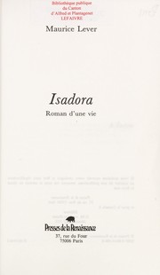 Cover of: Isadora: roman d'une vie