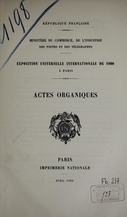 Cover of: Actes organiques by France. Ministère du commerce